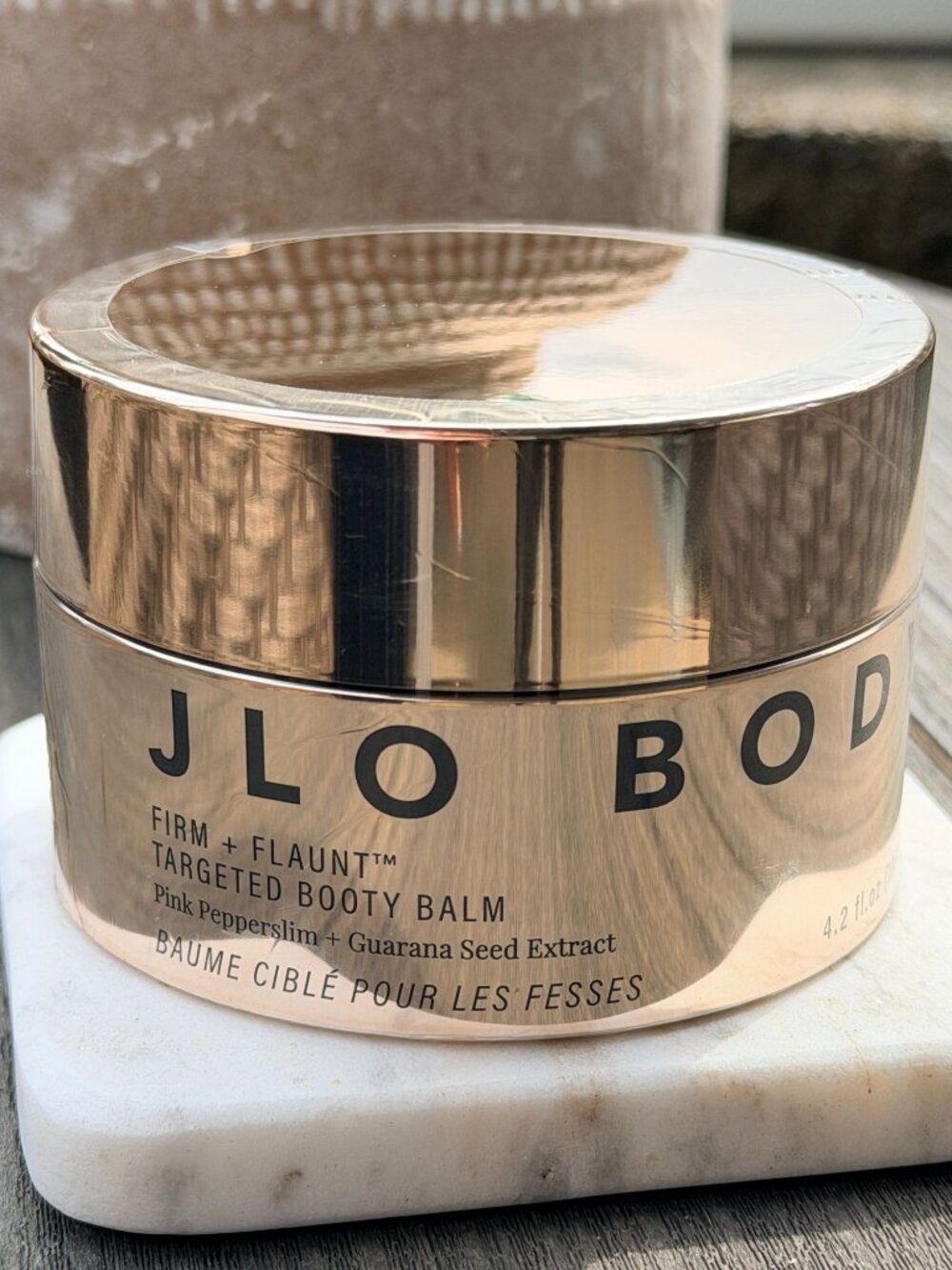 JLO Body Firm + Flaunt Targeted Booty Balm 4.2 Oz / 125 mL New Sealed